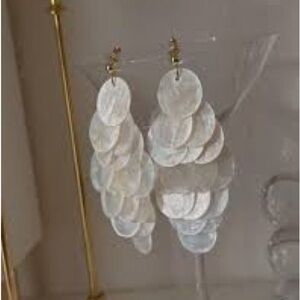 Handmade Elegant White Dangle Earrings